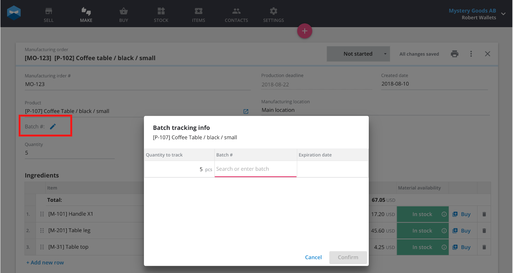 Batch/lot tracking gives manufacturers the ability to track items once they’re received from a supplier to when they are delivered to a customer. 