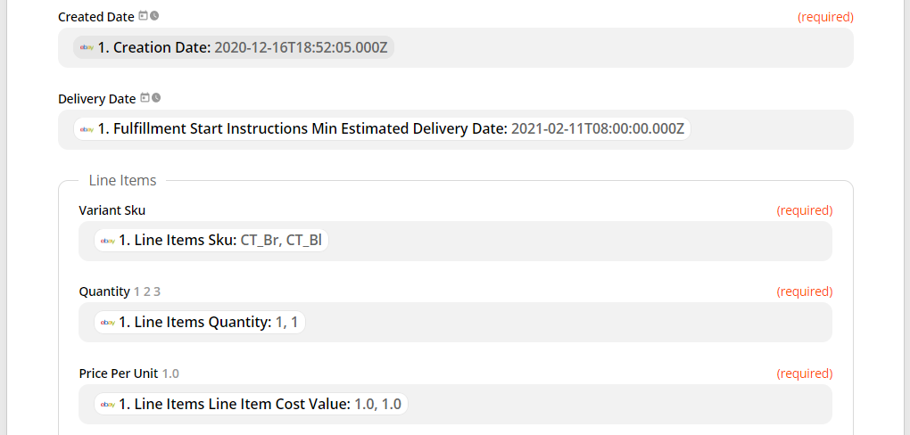 Finally, define how the eBay sales orders will appear within Katana to finish setting up the integration.