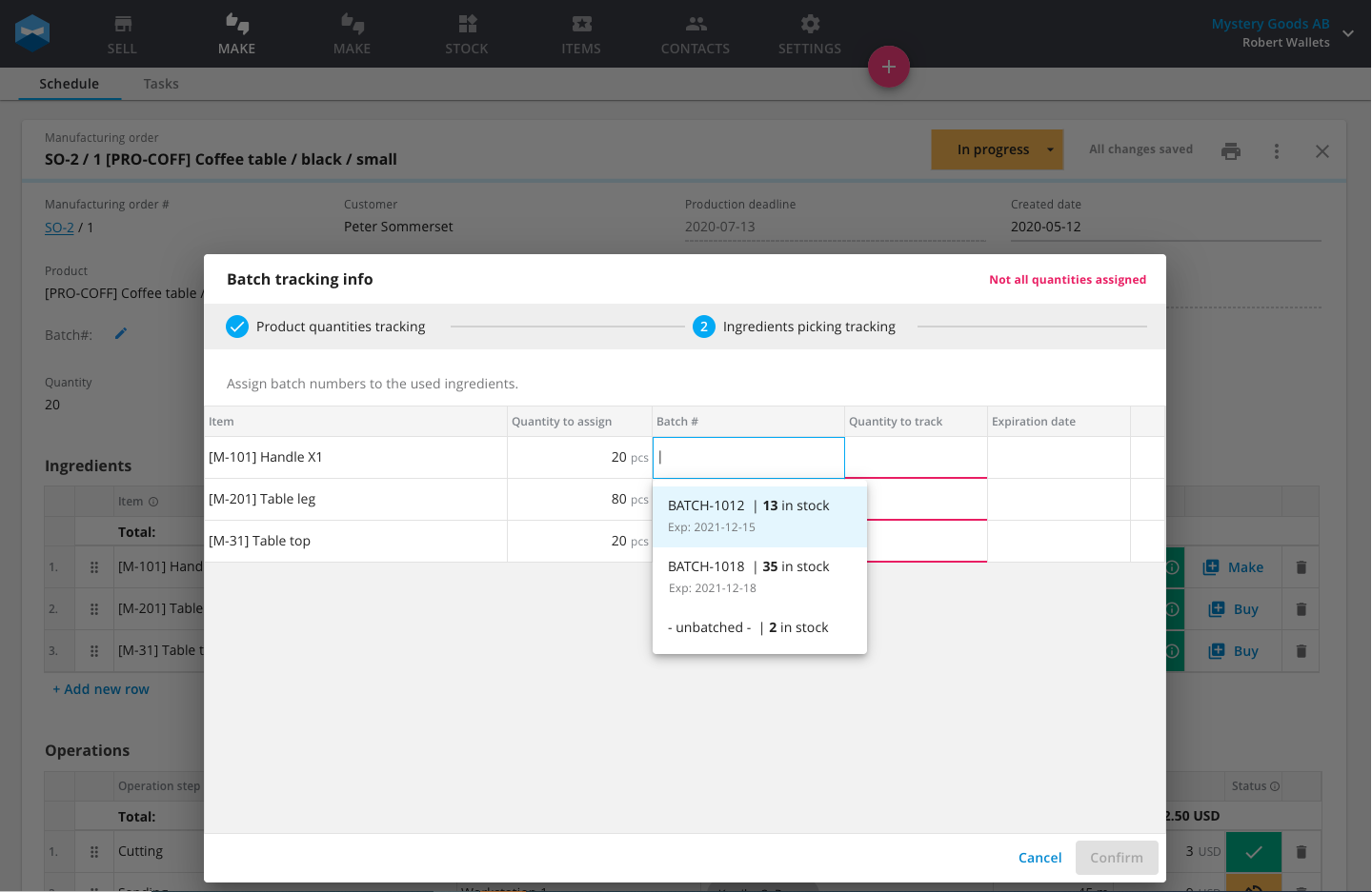 Get end-to-end traceability when you upgrade to the PRO plan with Katana MRP.   