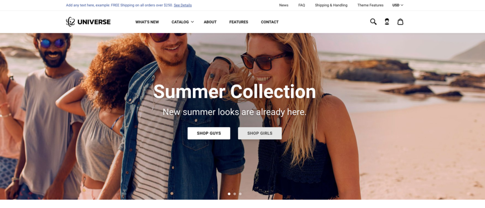 universe shopify theme