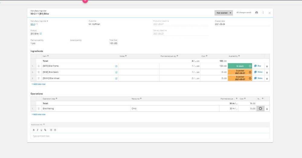 Indented bill of materials make it easier to navigate which components go into your product.